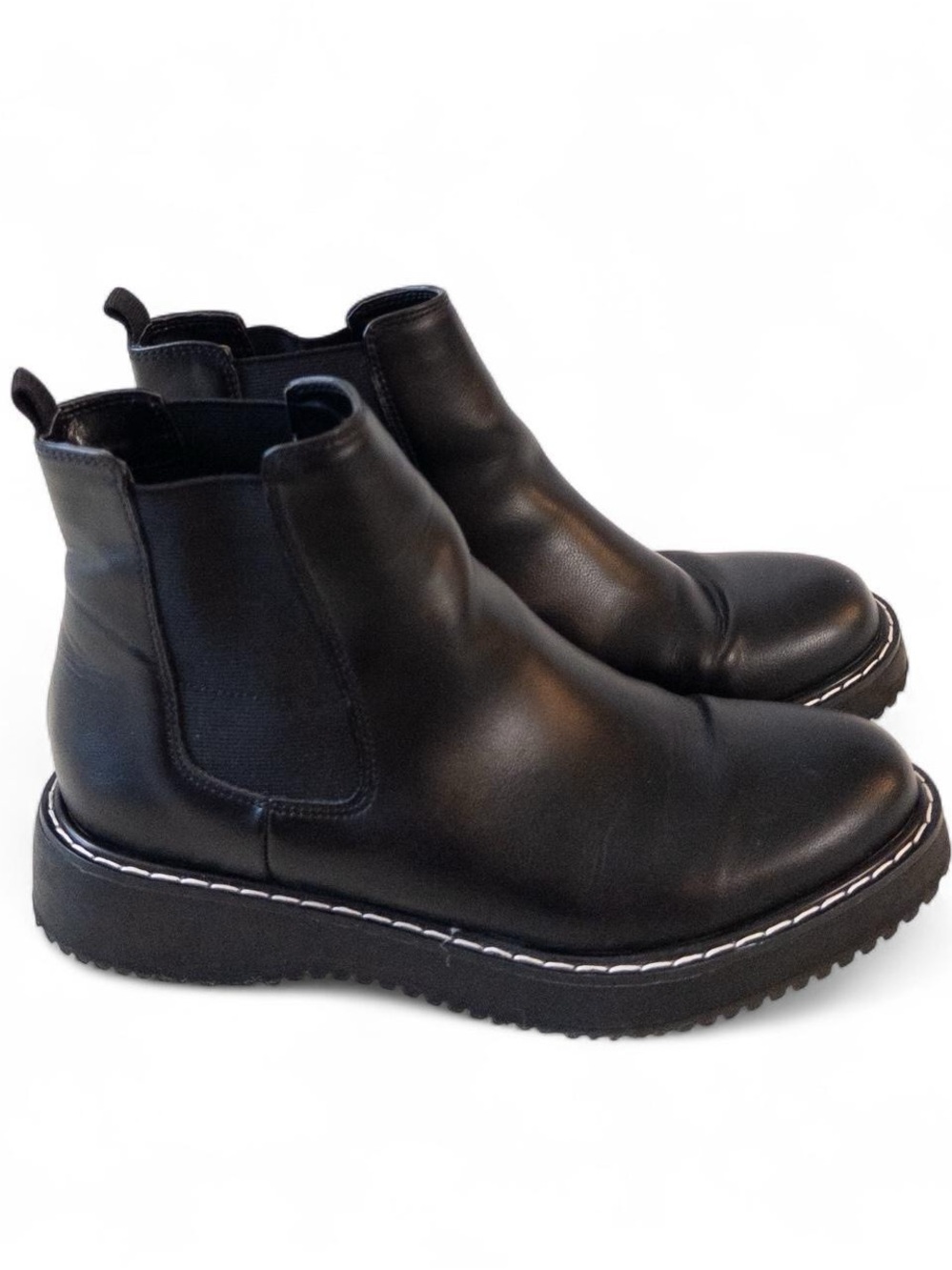 Black Chelsea Boots “Fleetwood” | Chunky Lug Sole | Sz 9